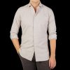 Xacus Beige Washed Cotton Flannel Casual Shirt Online