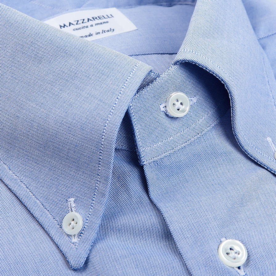 Mazzarelli Light Blue Oxford Button Down Regular Shirt Clearance