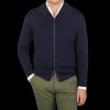 G.R.P Navy Blue Merino Wool Zip Jacket Best