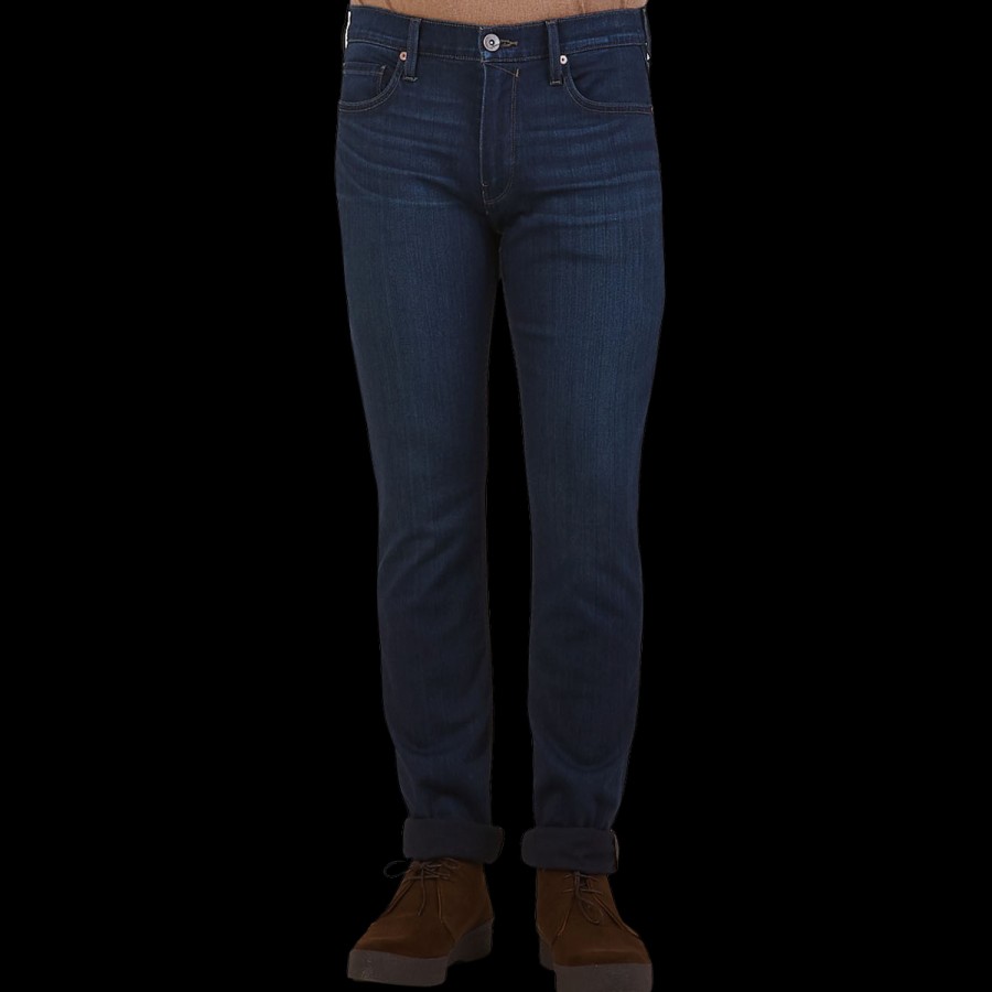 Paige Dark Blue Cotton Stretch Lennox Jeans Best