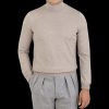 Gran Sasso Light Beige Extra Fine Merino Roll Neck Wholesale