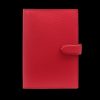 Smythson Scarlet Red Panama Leather Passport Wallet Hot