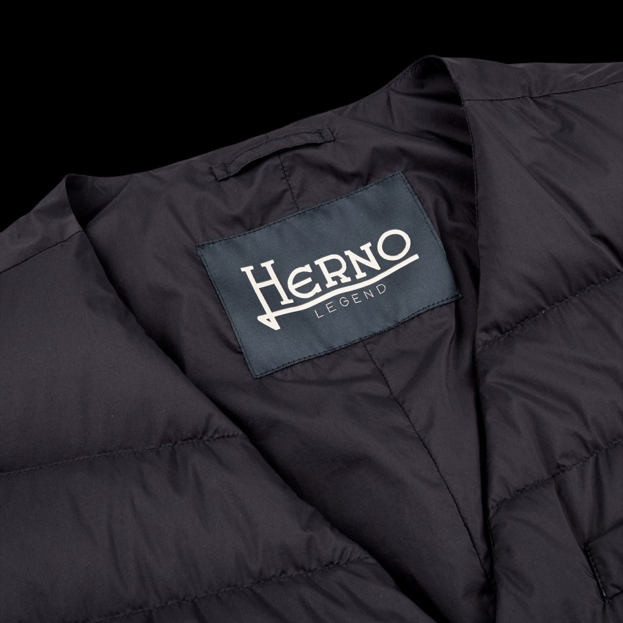 Herno Navy Light Goose Down Legend Gilet Wholesale