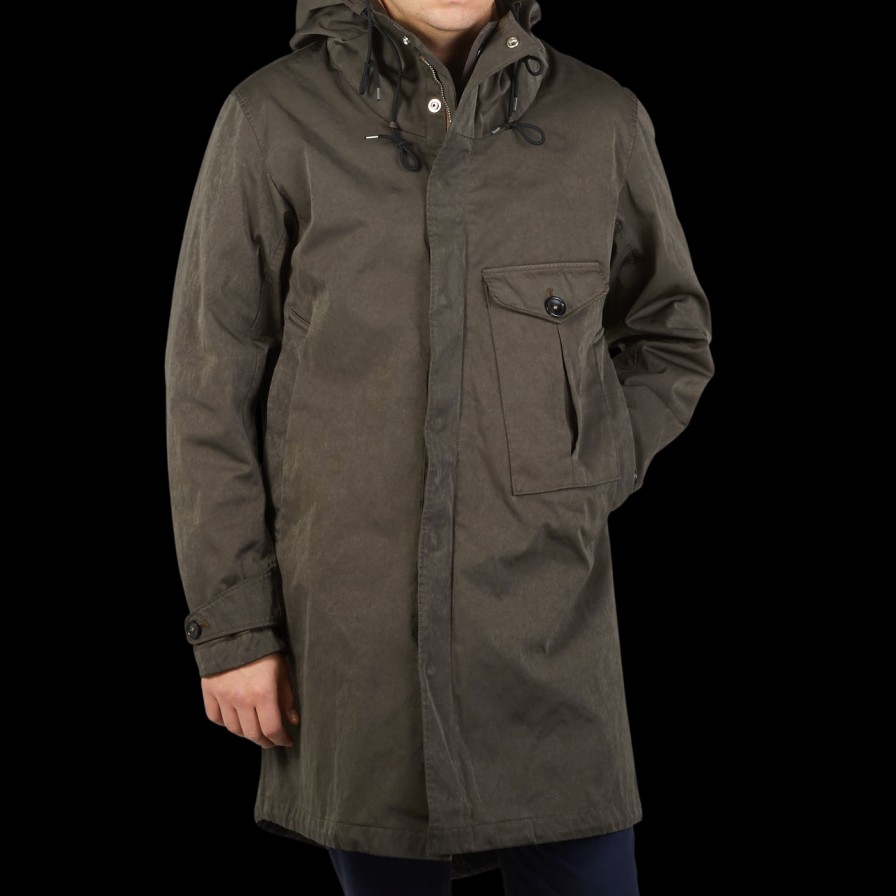 Ten C Dark Green Technical Cyclone Parka New