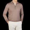 Gran Sasso Brown Vintage Merino Wool 1/4 Sweater Online