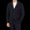 Maurizio Baldassari Navy Blue Knitted Wool Reversible Swacket Clearance