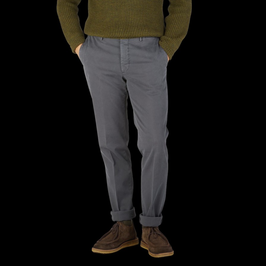 Incotex Grey Cotton Stretch Regular Fit Chinos Online