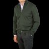 Gran Sasso Green Extrafine Merino Wool Zip Cardigan New