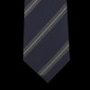 Gierre Milano Dark Blue Striped Wool Silk Lined Tie Online