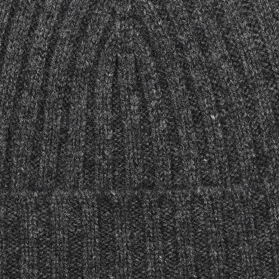 Amanda Christensen Dark Grey Ribbed Cashmere Beanie Wholesale