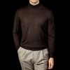 Fedeli Brown 140S Wool Mockneck Sweater New