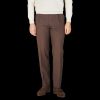 Canali Brown Tropical Wool Single Pleat Trousers Online