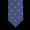 Silvio Fiorello Blue Herringbone Woven Silk Tie Hot