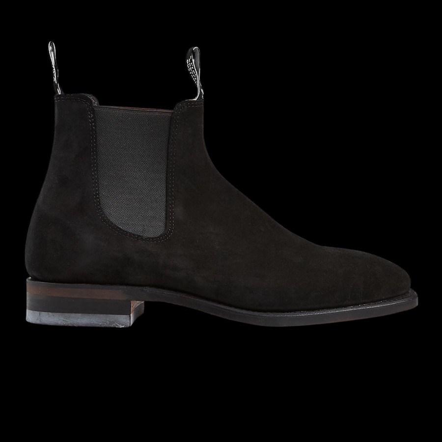 R.M. Williams Black Suede Leather Blaxland G Boots Online