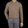 Gran Sasso Light Brown Wool Cashmere Crew Neck New