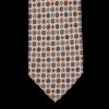 Amanda Christensen Beige Geometrical Printed Silk Lined Tie Hot