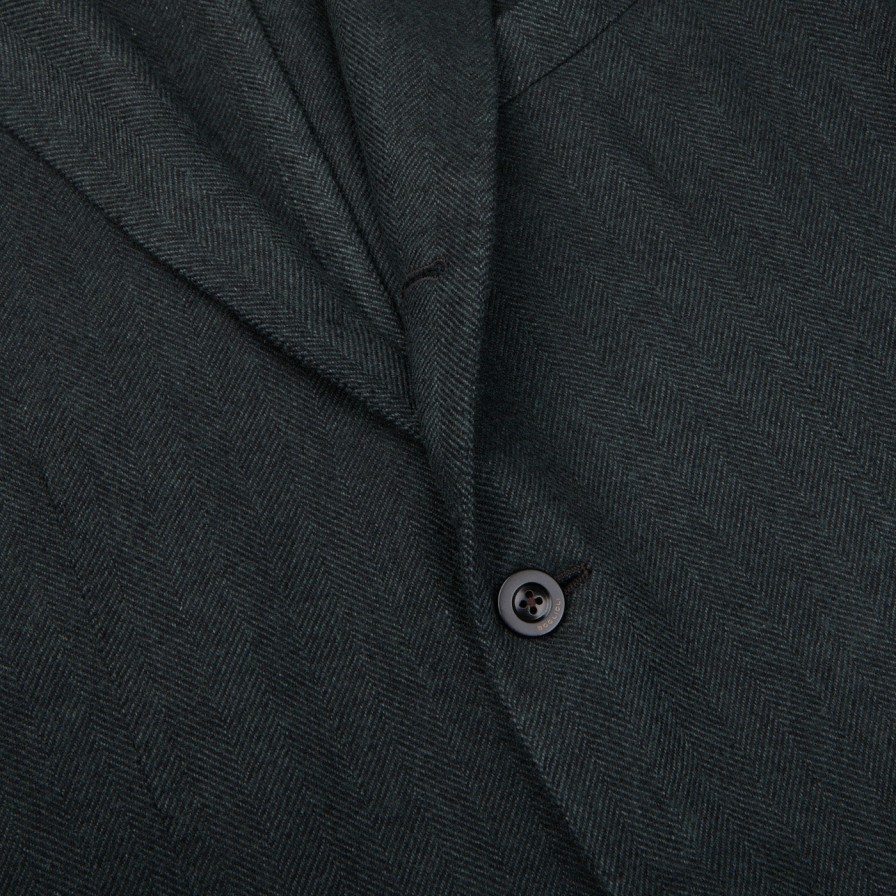 Boglioli Green Herringbone Wool K Jacket Clearance