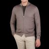 Gran Sasso Light Brown Vintage Merino Wool Zip Cardigan Clearance