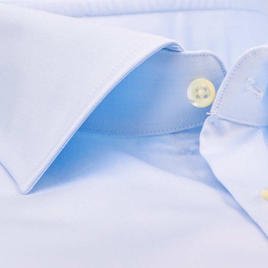 Stenströms Light Blue Fitted Body Single Cuff Shirt Online