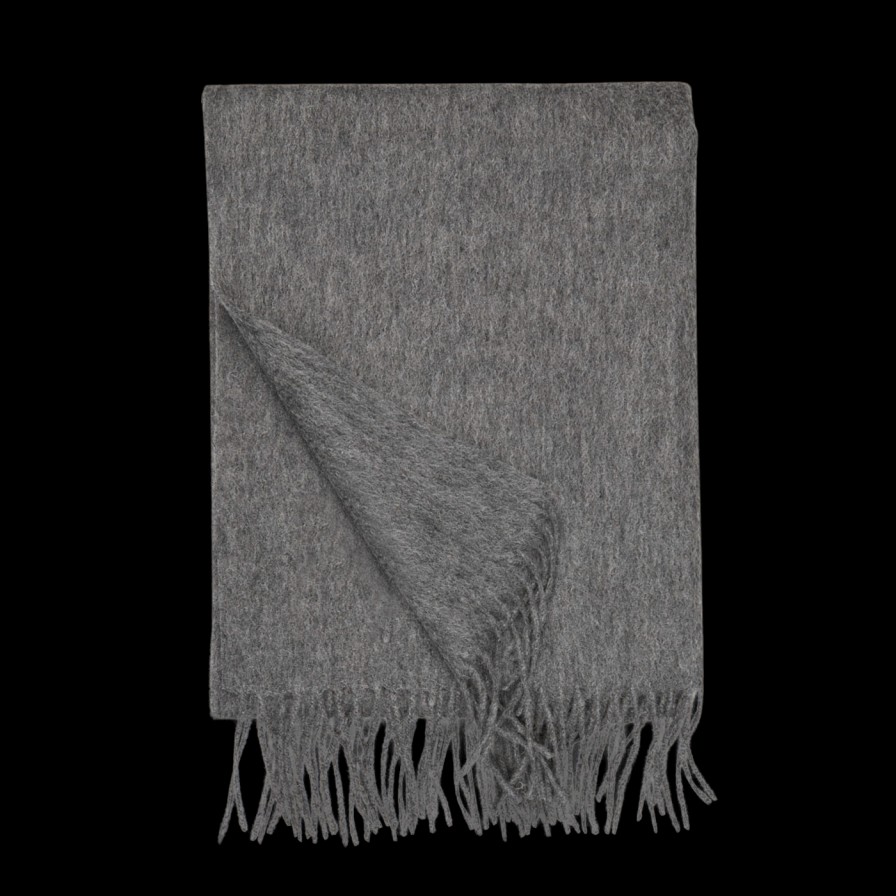 Yacaia Grey Superfine Merino Wool Scarf Online