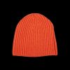 William Lockie Burnt Orange Cashmere Ribbed Short Beanie Hot