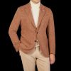 Studio 73 Orange Herringbone Wool Tweed Blazer Best