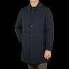 Aspesi Navy Blue Cotton Thermore Impermeabile Coat Best