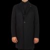 Tagliatore Black Wool Cashmere Tailored Coat Clearance