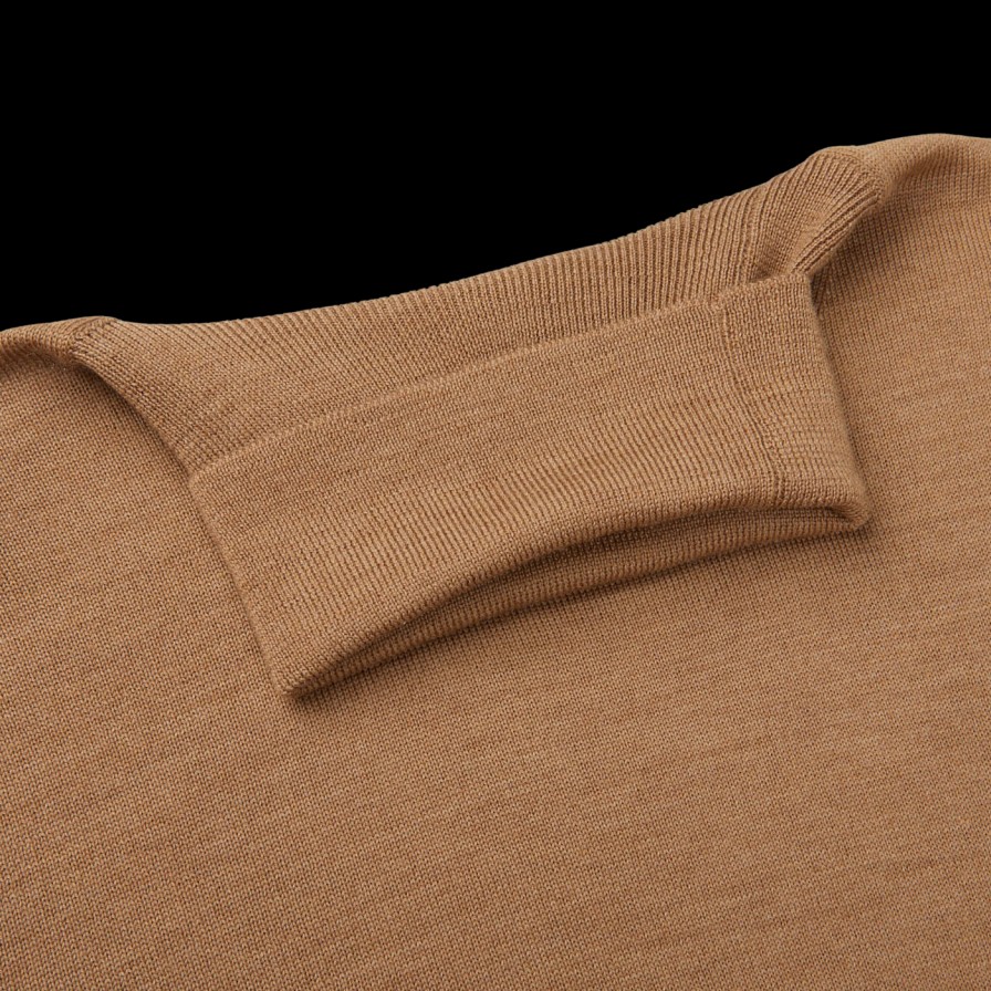 Gran Sasso Camel Beige Extra Fine Merino Roll Neck Online