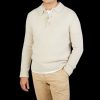 Aspesi Ecru Beige Shetland Wool Polo Shirt New