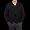 Universal Works Black Wool Fleece Button Cardigan Best