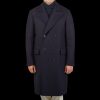 Boglioli Navy Blue Wool Cashmere Twill Coat Online