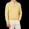 Gran Sasso Muted Yellow Cashmere 1/4 Zip Sweater Online