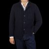 Gran Sasso Navy Blue Chunky Knitted Wool Cardigan Hot