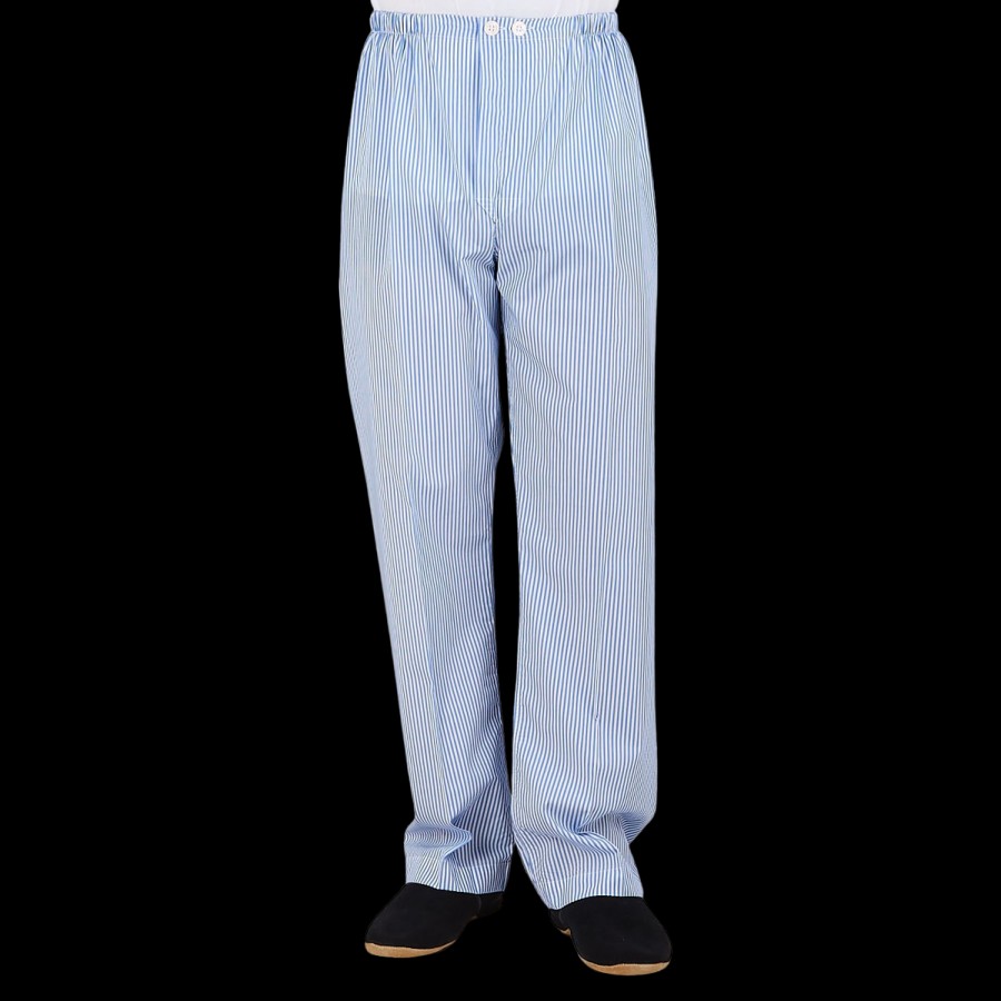 Derek Rose Blue Striped Cotton Classic Fit Pyjamas Hot