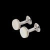 Codis Maya Rhodium Plated Mother Of Pearl Bow Cufflinks Online