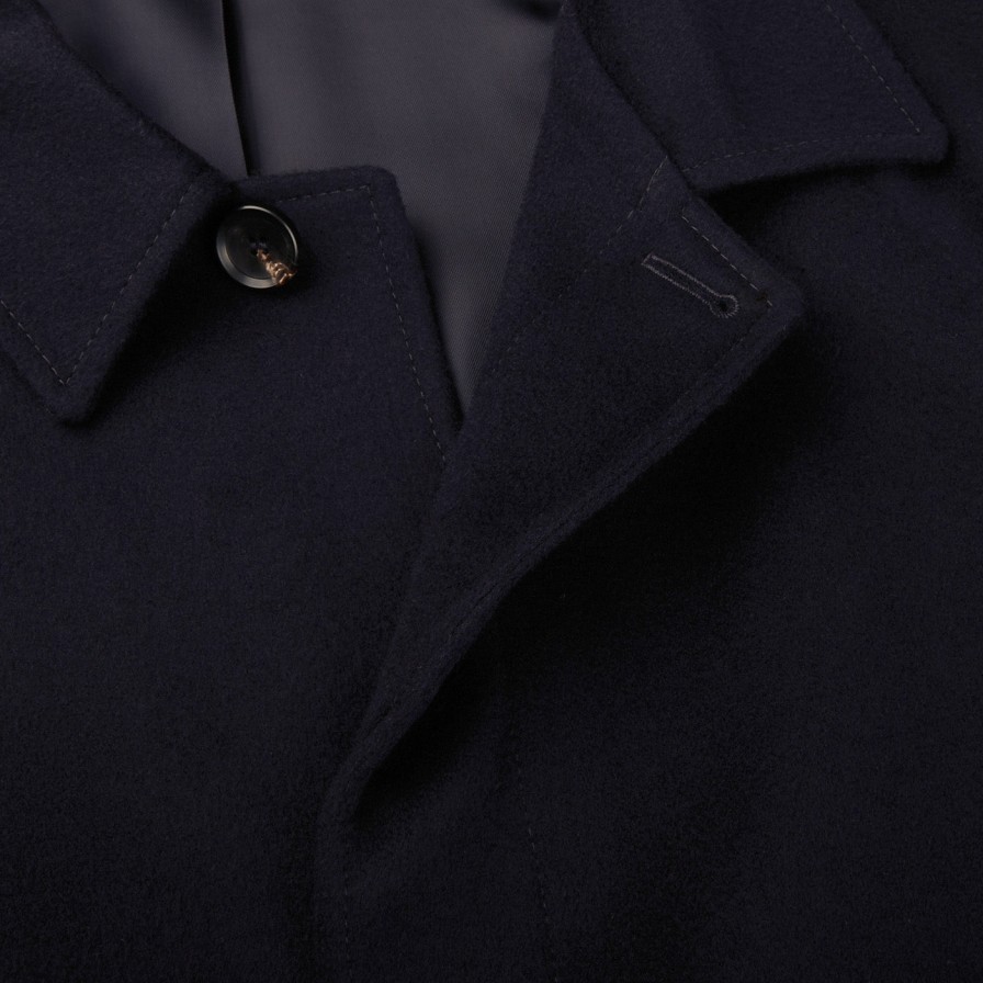 Studio 73 Navy Blue Wool Cashmere Raglan Coat Wholesale