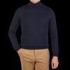 Gran Sasso Navy Extra Fine Merino Roll Neck Best