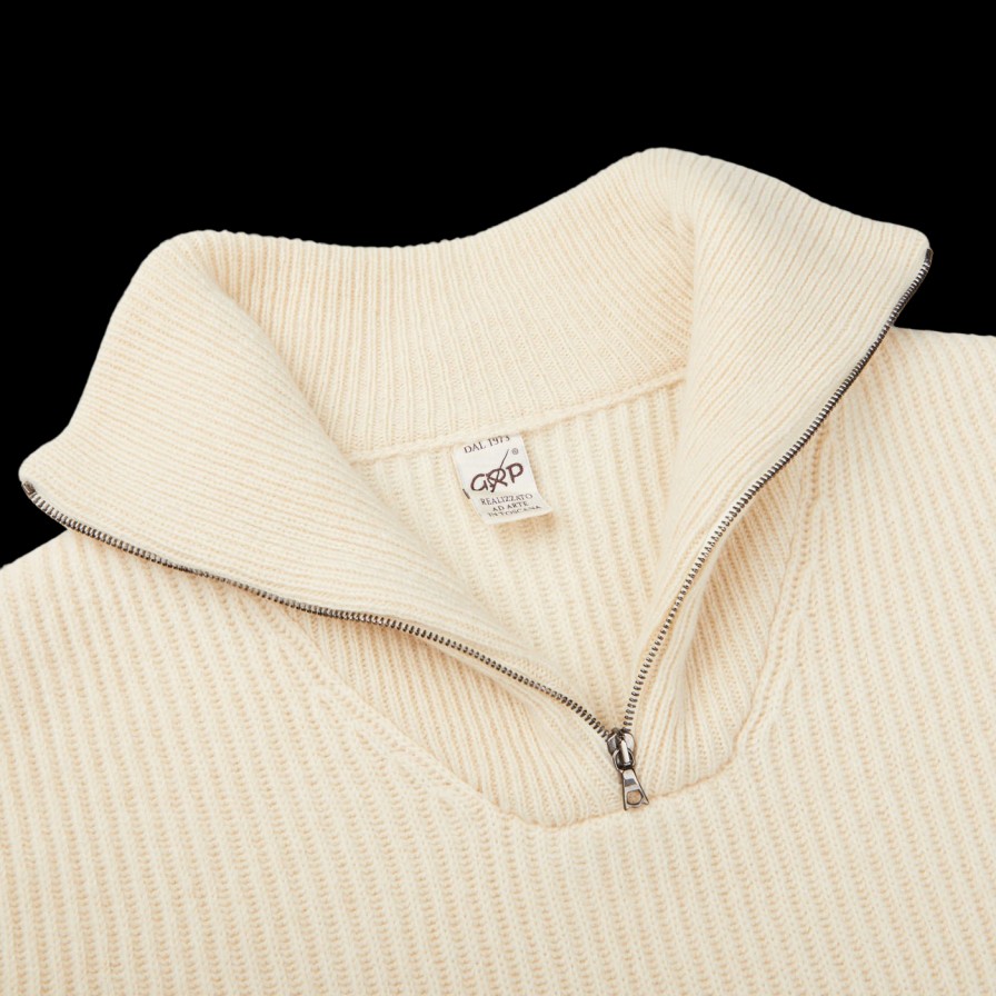 G.R.P Ecru Wool Cashmere Anorak Sweater Hot