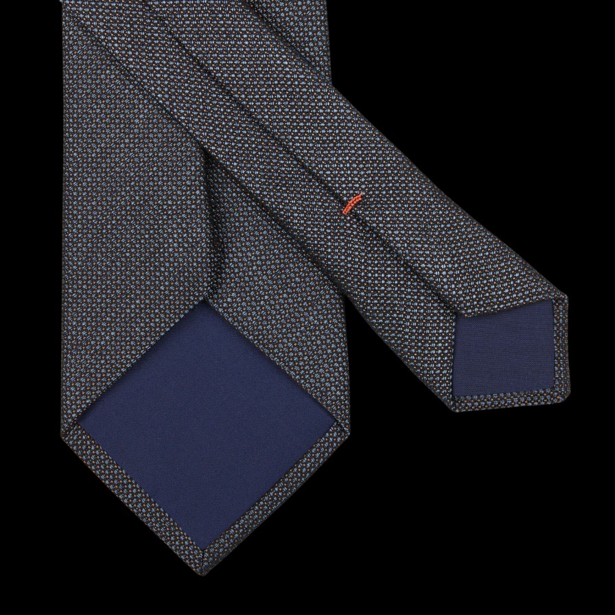 Gierre Milano Blue Melange Silk Cotton Lined Tie Online