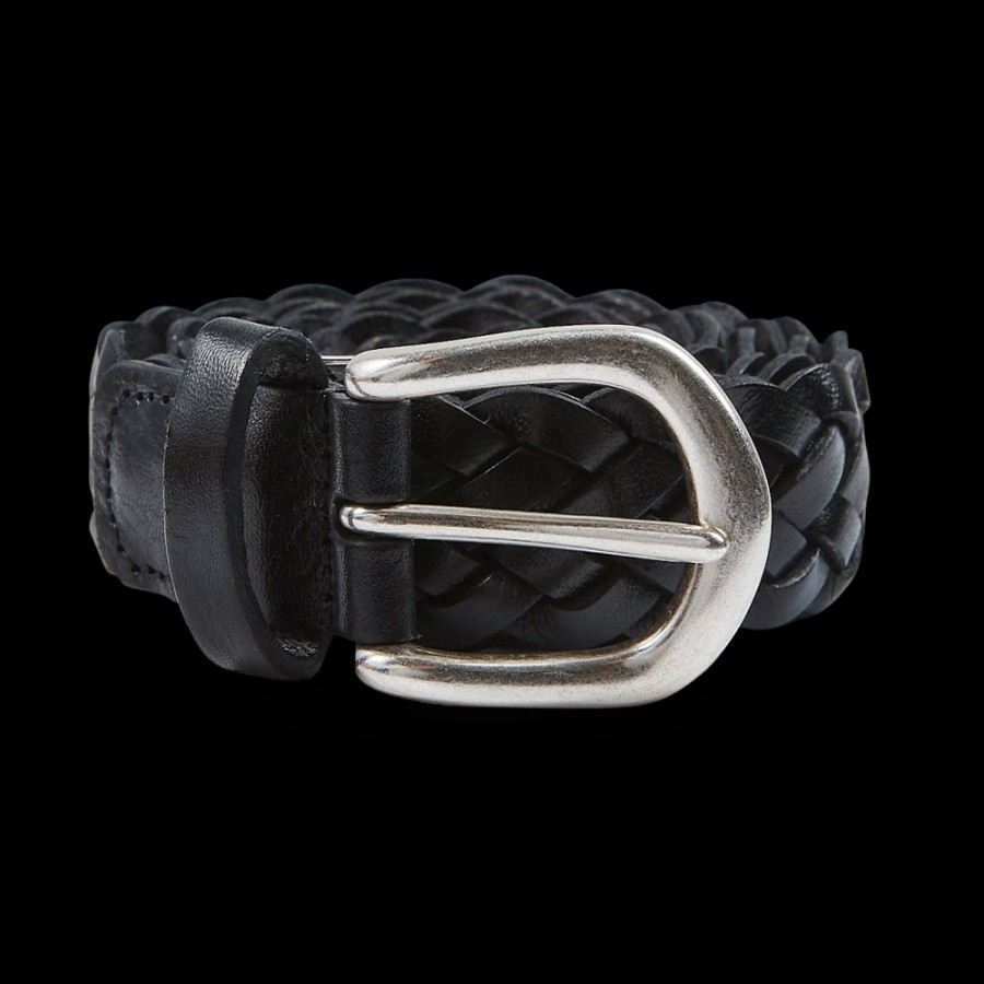 Andersons Black Woven 25Mm Leather Belt Hot