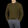 Peregrine Olive Green Merino Wool Ford Crewneck Clearance