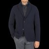 Gran Sasso Navy Blue Rain Wool Knitted Jacket New