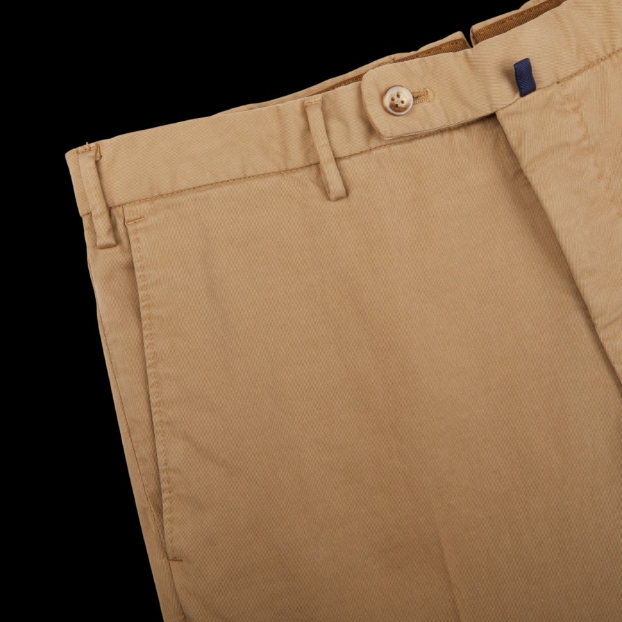 Incotex Khaki Beige Cotton Stretch Regular Fit Chinos Best