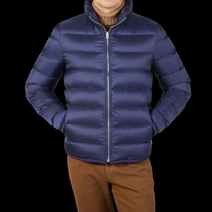 Ten C Blue Nylon Down Padded Liner Jacket Best