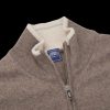 Fedeli Taupe Brown Cashmere Full-Zip Cardigan Best