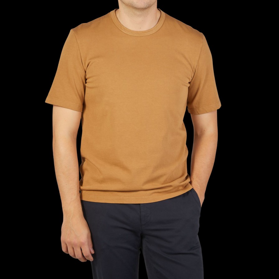 Tela Genova Brick Orange Washed Organic Cotton T-Shirt Online