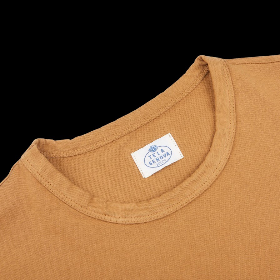 Tela Genova Brick Orange Washed Organic Cotton T-Shirt Online