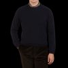 Alan Paine Navy Blue Lambswool Crew Neck Online