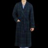 Derek Rose Navy Black Watch Tartan Dressing Gown New